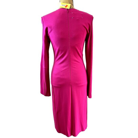 Maison Martin Margiela Women's Pink Midi Sheath Dress Sz 40/4 Knit Jersey Italy - Picture 9 of 16